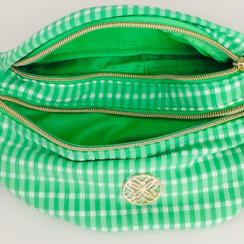 Lilly Pulitzer Glenna Belt/Crossbody Bag-Fauna Green Gingham NWT In Package - Picture 7 of 12